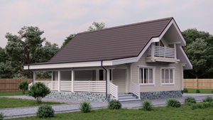 Фото крыши из коричневого ондулина черепица